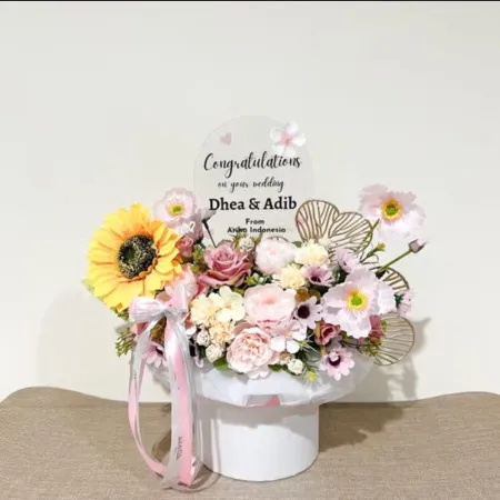 Bloom Box Akrilik Ucapan Wedding Mustika Jaya