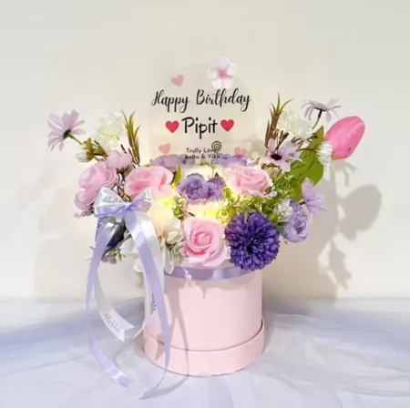 Bloom Box Akrilik Ucapan Ulang Tahun Mustika Jaya